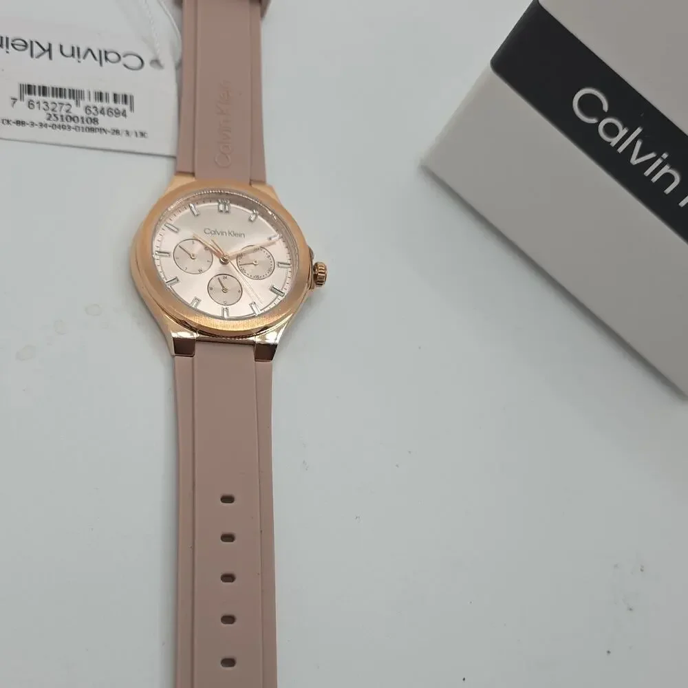 Calvin Klein Women’s Vibrancy Blush 38mm Quartz Watch Pink Strap Rose w/ Box